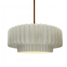 Justice Design Group CER-6553-CRK-BRSS-RIGID - Medium Tier Pleated 1-Light Pendant