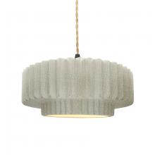 Justice Design Group CER-6553-CRK-MBLK-BEIG-TWST - Medium Tier Pleated 1-Light Pendant