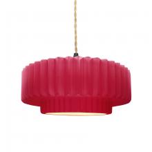 Justice Design Group CER-6553-CRSE-MBLK-BEIG-TWST - Medium Tier Pleated 1-Light Pendant