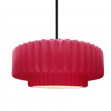 Justice Design Group CER-6553-CRSE-MBLK-RIGID - Medium Tier Pleated 1-Light Pendant