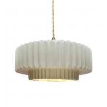 Justice Design Group CER-6553-MAT-BRSS-BEIG-TWST - Medium Tier Pleated 1-Light Pendant