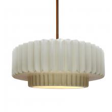 Justice Design Group CER-6553-MAT-BRSS-RIGID - Medium Tier Pleated 1-Light Pendant