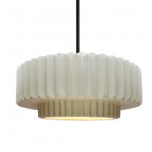 Justice Design Group CER-6553-MAT-MBLK-RIGID - Medium Tier Pleated 1-Light Pendant