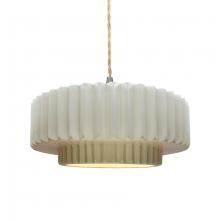 Justice Design Group CER-6553-MAT-NCKL-BEIG-TWST - Medium Tier Pleated 1-Light Pendant