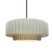 Justice Design Group CER-6553-MAT-NCKL-RIGID - Medium Tier Pleated 1-Light Pendant