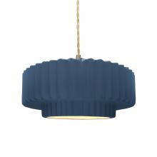 Justice Design Group CER-6553-MDMT-BRSS-BEIG-TWST - Medium Tier Pleated 1-Light Pendant