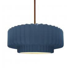 Justice Design Group CER-6553-MDMT-BRSS-RIGID - Medium Tier Pleated 1-Light Pendant