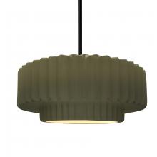 Justice Design Group CER-6553-MGRN-MBLK-RIGID - Medium Tier Pleated 1-Light Pendant