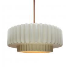 Justice Design Group CER-6553-MTGD-BRSS-RIGID - Medium Tier Pleated 1-Light Pendant