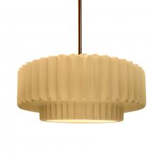 Justice Design Group CER-6553-MYLW-BRSS-RIGID - Medium Tier Pleated 1-Light Pendant