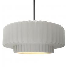 Justice Design Group CER-6555-BIS-MBLK-RIGID - Large Tier Pleated 1-Light Pendant