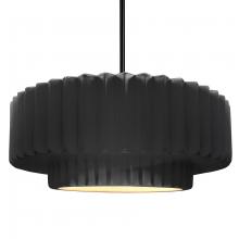 Justice Design Group CER-6555-BKMT-MBLK-RIGID - Large Tier Pleated 1-Light Pendant