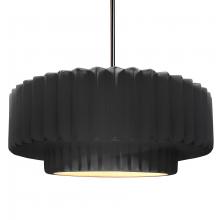 Justice Design Group CER-6555-BKMT-NCKL-RIGID - Large Tier Pleated 1-Light Pendant