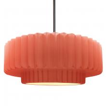 Justice Design Group CER-6555-BSH-NCKL-RIGID - Large Tier Pleated 1-Light Pendant