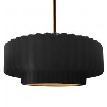 Justice Design Group CER-6555-CBGD-BRSS-RIGID - Large Tier Pleated 1-Light Pendant