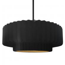 Justice Design Group CER-6555-CBGD-MBLK-RIGID - Large Tier Pleated 1-Light Pendant