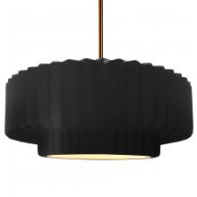 Justice Design Group CER-6555-CRB-BRSS-RIGID - Large Tier Pleated 1-Light Pendant