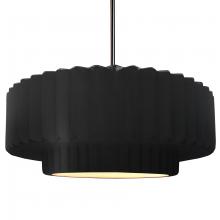 Justice Design Group CER-6555-CRB-NCKL-RIGID - Large Tier Pleated 1-Light Pendant