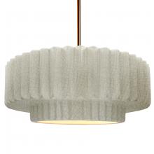 Justice Design Group CER-6555-CRK-BRSS-RIGID - Large Tier Pleated 1-Light Pendant