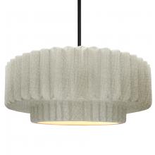 Justice Design Group CER-6555-CRK-MBLK-RIGID - Large Tier Pleated 1-Light Pendant