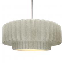 Justice Design Group CER-6555-CRK-NCKL-RIGID - Large Tier Pleated 1-Light Pendant