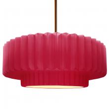 Justice Design Group CER-6555-CRSE-BRSS-RIGID - Large Tier Pleated 1-Light Pendant