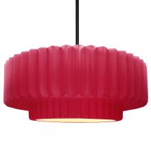 Justice Design Group CER-6555-CRSE-MBLK-RIGID - Large Tier Pleated 1-Light Pendant