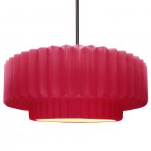 Justice Design Group CER-6555-CRSE-NCKL-RIGID - Large Tier Pleated 1-Light Pendant