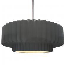 Justice Design Group CER-6555-GRY-NCKL-RIGID - Large Tier Pleated 1-Light Pendant