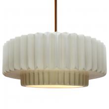 Justice Design Group CER-6555-MAT-BRSS-RIGID - Large Tier Pleated 1-Light Pendant