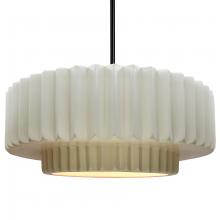 Justice Design Group CER-6555-MAT-MBLK-RIGID - Large Tier Pleated 1-Light Pendant