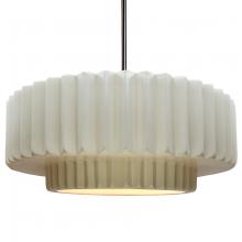 Justice Design Group CER-6555-MAT-NCKL-RIGID - Large Tier Pleated 1-Light Pendant