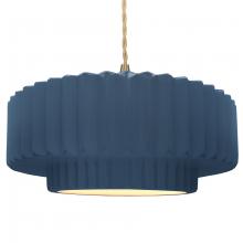 Justice Design Group CER-6555-MDMT-BRSS-BEIG-TWST - Large Tier Pleated 1-Light Pendant