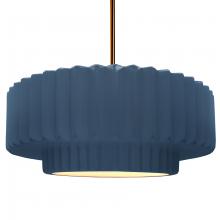 Justice Design Group CER-6555-MID-BRSS-RIGID - Large Tier Pleated 1-Light Pendant