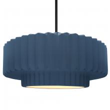 Justice Design Group CER-6555-MID-MBLK-RIGID - Large Tier Pleated 1-Light Pendant