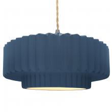 Justice Design Group CER-6555-MDMT-NCKL-BEIG-TWST - Large Tier Pleated 1-Light Pendant