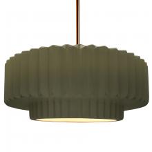 Justice Design Group CER-6555-MGRN-BRSS-RIGID - Large Tier Pleated 1-Light Pendant