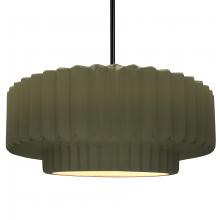 Justice Design Group CER-6555-MGRN-MBLK-RIGID - Large Tier Pleated 1-Light Pendant