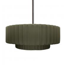 Justice Design Group CER-6555-MGRN-NCKL-RIGID - Large Tier Pleated 1-Light Pendant