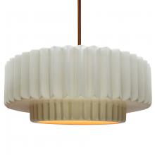 Justice Design Group CER-6555-MTGD-BRSS-RIGID - Large Tier Pleated 1-Light Pendant