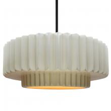 Justice Design Group CER-6555-MTGD-MBLK-RIGID - Large Tier Pleated 1-Light Pendant