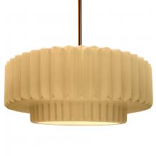 Justice Design Group CER-6555-MYLW-BRSS-RIGID - Large Tier Pleated 1-Light Pendant