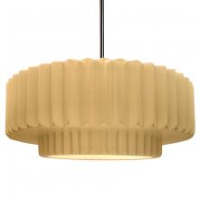 Justice Design Group CER-6555-MYLW-NCKL-RIGID - Large Tier Pleated 1-Light Pendant