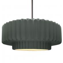 Justice Design Group CER-6555-PWGN-NCKL-RIGID - Large Tier Pleated 1-Light Pendant