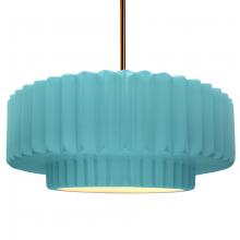 Justice Design Group CER-6555-RFPL-BRSS-RIGID - Large Tier Pleated 1-Light Pendant