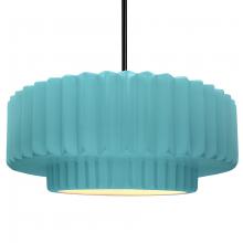 Justice Design Group CER-6555-RFPL-MBLK-RIGID - Large Tier Pleated 1-Light Pendant