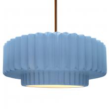 Justice Design Group CER-6555-SKBL-BRSS-RIGID - Large Tier Pleated 1-Light Pendant