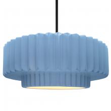 Justice Design Group CER-6555-SKBL-MBLK-RIGID - Large Tier Pleated 1-Light Pendant