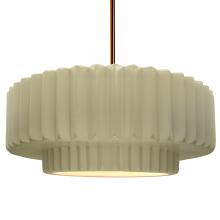 Justice Design Group CER-6555-VAN-BRSS-RIGID - Large Tier Pleated 1-Light Pendant