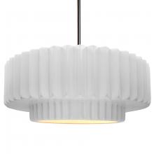 Justice Design Group CER-6555-WTWT-NCKL-RIGID - Large Tier Pleated 1-Light Pendant